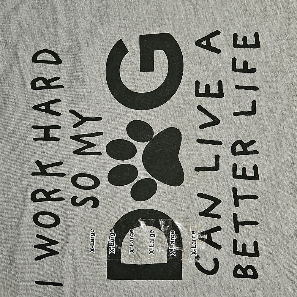 Gray Graphic Baseball Style Shirt Gray Body With Black Sleeves & Dog Print New